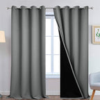 Yakamok Gray 100% Blackout Curtains Energy Saving Thermal Insulated 2 Thick by Yakamok