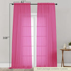 Extra Long Sheer Hot Pink Curtains - Image 2