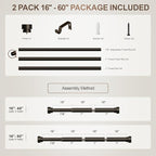 Lootkell 2 Pack Modern Brown Curtain Rods Set - Image 9