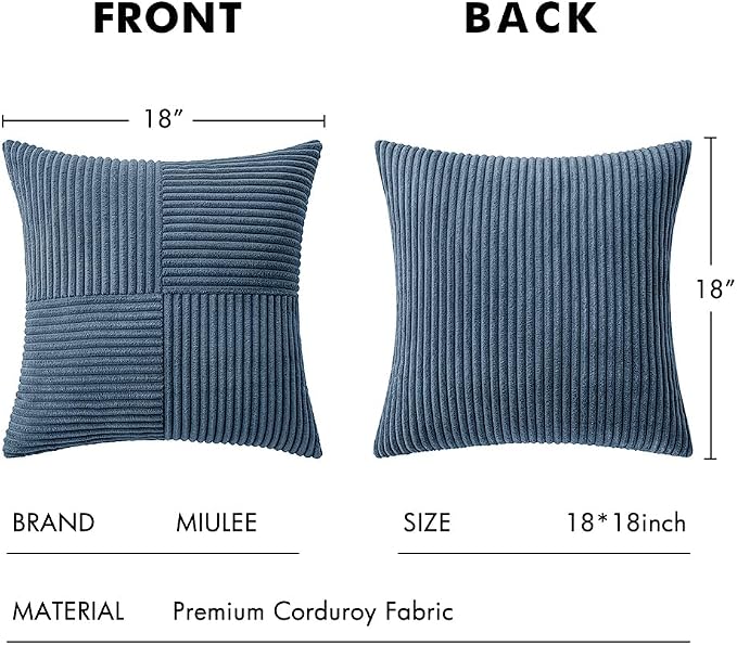 MIULEE Blue Decorative Throw Pillow Covers 18x18 Inch - Image 6