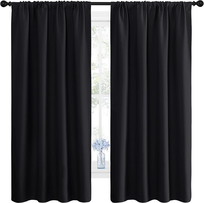NICETOWN Black Blackout Curtain Blinds by NICETOWN