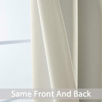 Yakamok 36 Inch Room Darkening Curtains, Light Beige, 2 Panels - Image 6