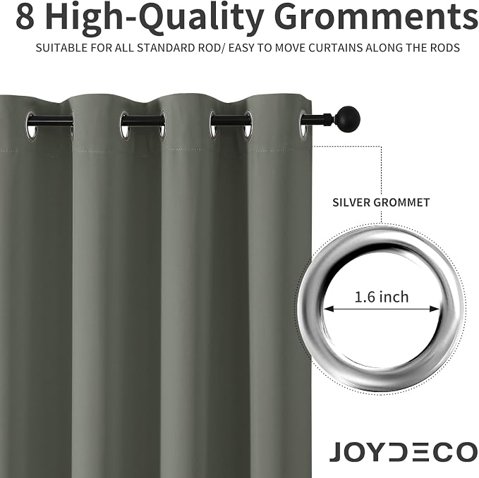 Joydeco Blackout Curtains 90 Inch Length 2 Panels Set, Thermal Insulated Long - Image 4