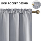 DWCN Silver Grey Short Blackout Curtains - Image 3