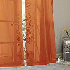 Orange Sheer Curtains 84 Inches Long 2 Panels, Soft Airy Light Filtering - Image 9