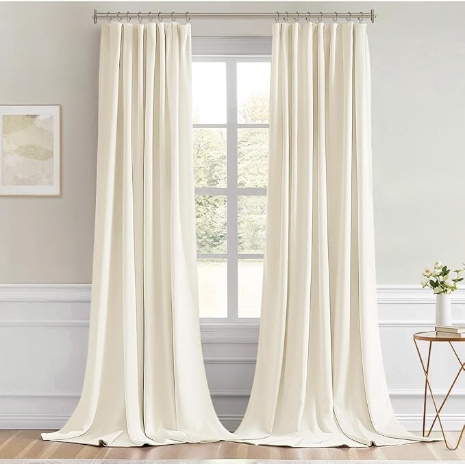 MIULEE Birch Back Tab Blackout Curtains 120 Inch Long 2 Panels Set - Image 9