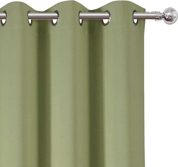 LEMOMO Sage Green Thermal Blackout Curtains/42 x 95 Inch/Set of 2 Panels Room - Image 6