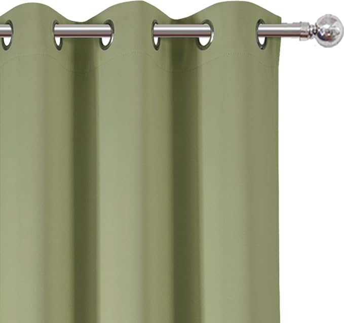 LEMOMO Sage Green Thermal Blackout Curtains/38 x 63 Inch/Set of 2 Panels Room - Image 6