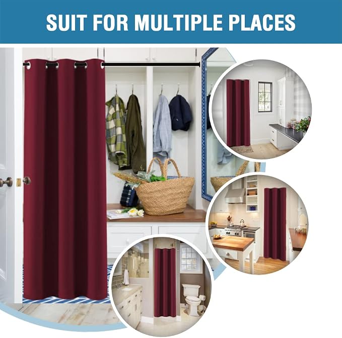 H.VERSAILTEX Christmas Doorway Curtain Blackout Door Curtain Room Divider - Image 5