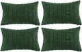 Fancy Homi Set of 4 Dark Green Lumbar Rectangle Decorative Throw Pillow Covers by Fancy+Homi
