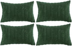 Fancy Homi Set of 4 Dark Green Lumbar Rectangle Decorative Throw Pillow Covers by Fancy+Homi