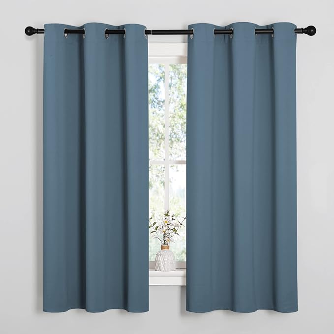 NICETOWN Smoky Blue Blackout Curtains 68 inches Length by NICETOWN