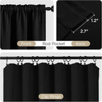 CUCRAF Black Blackout Curtains 72 inch Length 2 Panels Set, Rod Pocket Room - Image 3