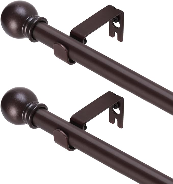 GXOACKJ 2 Pack Brown Curtain Rods by GXOACKJ