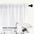 HOMEIDEAS Non-See-Through Dry Rose and White Privacy Sheer Curtains 52 X 84 - Image 6