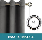 BGment Blackout Curtains 54 Inch Length 2 Panels Set, Dark Grey Room Darkening - Image 5