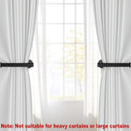 Hoousuper 2pcs Black Stainless Steel Curtain Holdbacks, Wall Mounted Curtain - Image 3