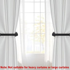 Hoousuper 6pcs Black Stainless Steel Curtain Tiebacks, Wall Mounted Curtain - Image 3