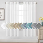 H.VERSAILTEX Natural Linen Semi Sheer Curtains Soft Semi Sheer Curtain Panels by HVERSAILTEX