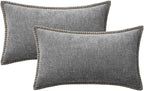 MIULEE Pack of 2 Couch Throw Pillow Covers 12x20 Inch Dark Gray Farmhouse - Image 6