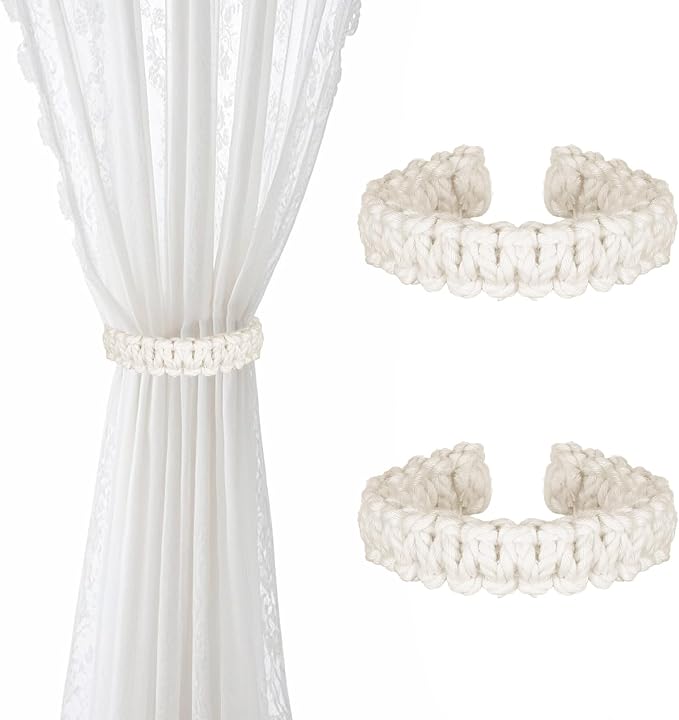 Ptwola 1 Pack Braided Curtain Tiebacks Boho Elegant Rustic Curtain Holdbacks by Unknown