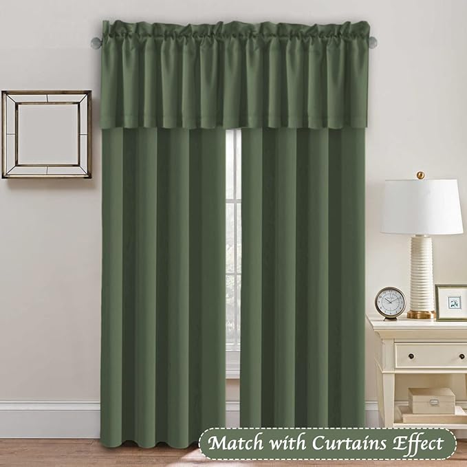 H.VERSAILTEX Blackout Kitchen Curtain Valances, Short Window Valance Curtains - Image 3