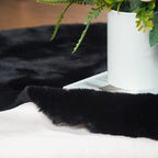 ORINOVA Black Round Area Rug 5ft Washable Faux Fluffy Fur Rug - Image 5
