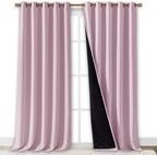 NICETOWN Full Shading Curtains for Windows, Baby Pink, 62 inches W x 95 inches L - Image 2
