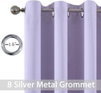 Yakamok Lilac Curtains 63 Inch Length Room Darkening Grommet Light Purple - Image 4