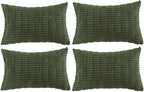 Fancy Homi 4 Packs Boho Olive Green Decorative Throw Pillow Covers 12x24 Inch by Fancy+Homi