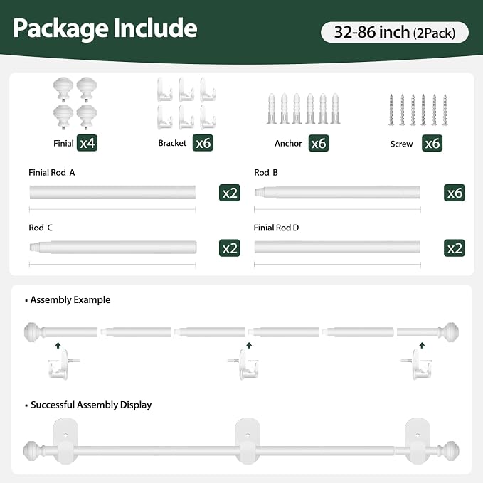 KAMANINA Curtain Rods No Drilling - Image 8