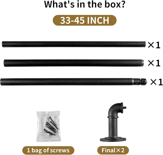 Industrial Curtain Rods for Windows 28 to 48 Inches, for Indoor and Outdoor - Image 5