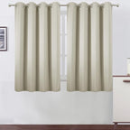 LEMOMO Blackout Curtains 66 x 54 Inch Long Light Beige Curtains Set of 2 Panels by Lemomo