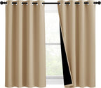 NICETOWN Bedroom Full Blackout Curtain Panels, Super Thick Insulated Grommet by NICETOWN