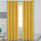 Yakamok Mustard Yellow Room Darkening Grommet Window Drapes Thermal Insulated by Yakamok