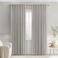 MIULEE Stone Back Tab Blackout Curtains 84 Inch Length 2 Panels Set by MIULEE