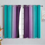 Estelar Textiler Ombre Teal and Purple Blackout Curtains 54 Inch Length 2 panels - Image 2