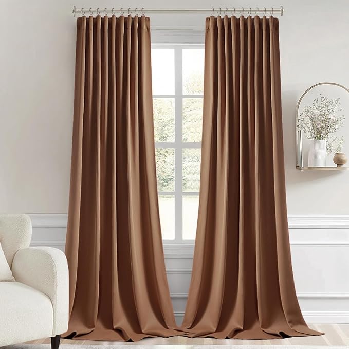 MIULEE Back Tab Blackout Curtains 108 Inch Long 2 Panels Set - Image 9