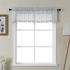 Gwine Light Grey Valances for Windows, Small Light Filtering Rod Pocket Cafe by Gwine