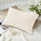 decorUhome Summer Cozy Faux Fur Throw Pillow Covers 12x20 Set of 2 Decorative - Image 5