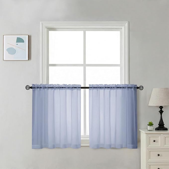 Chyhomenyc Sheer Curtains 30 inch Length 2 Panels by Chyhomenyc