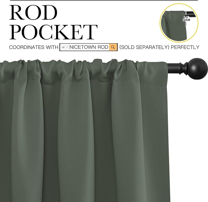 NICETOWN Bedroom Curtains Blackout Draperies - Image 3