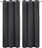 LEMOMO Dark Grey Thermal Blackout Curtains/42 x 95 Inch/Set of 2 Panels Room - Image 2