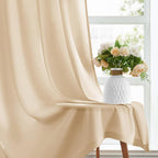 HOMEIDEAS Non-See-Through Beige Privacy Sheer Curtains, 52 X 72 Inches Long 2 - Image 6