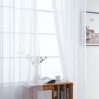 SpaceDresser Basic Rod Pocket Sheer Voile Window Curtain Panels White 1 Pair 2 - Image 4