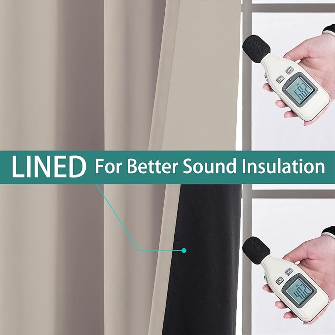 Yakamok 100% Blackout Curtains 72 Inches Long, 2 Thick Layers Heat and Full - Image 4