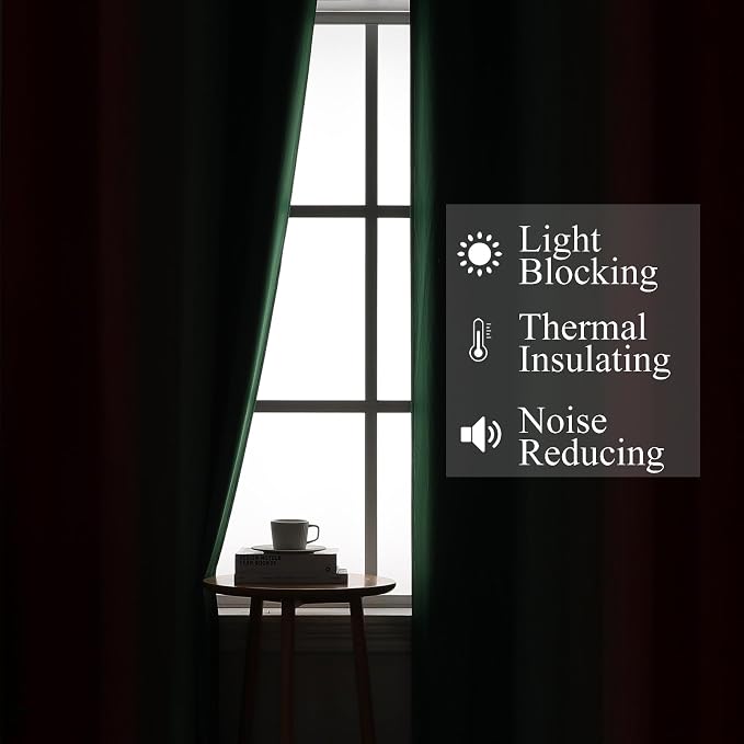 Estelar Textiler Red and Green Blackout Curtains 45 Inch Length, Full Room - Image 3