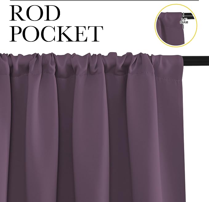 NICETOWN Blackout Curtains for Living Room, 2 Panels, 42 by 63, Darkening - Image 2
