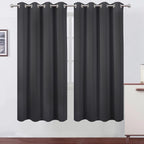 LEMOMO Blackout Curtains 66 x 72 Inch Long Dark Grey Curtains Set of 2 Panels by Lemomo