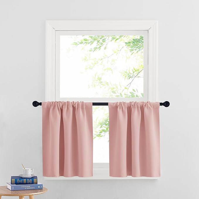 RYB HOME Cafe Blackout Curtains 24 inch Length, RV Curtains by RYBHOME